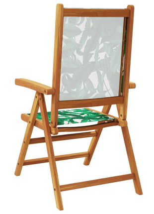 Tuinstoelen 8 st verstelbaar massief hout en stof groen