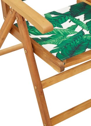 Tuinstoelen 8 st verstelbaar massief hout en stof groen