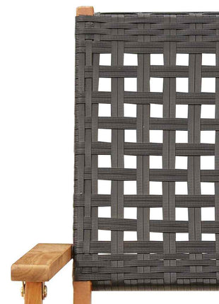 Tuinstoelen 6 st inklapbaar poly rattan en massief hout zwart