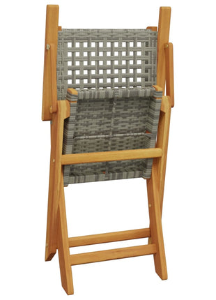 Tuinstoelen 6 st inklapbaar poly rattan en massief hout grijs