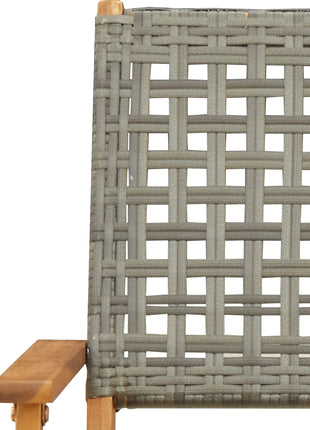 Tuinstoelen 6 st inklapbaar poly rattan en massief hout grijs