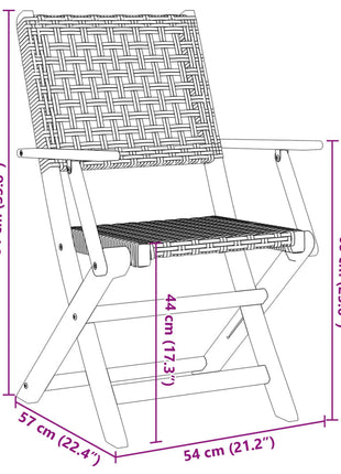 Tuinstoelen 6 st inklapbaar poly rattan en massief hout grijs