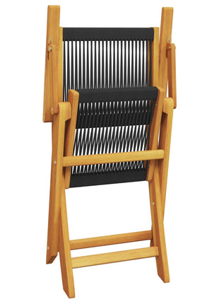 Tuinstoelen 4 st inklapbaar massief acaciahout zwart