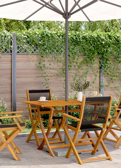 Tuinstoelen 4 st inklapbaar massief acaciahout zwart