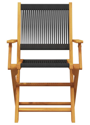 Tuinstoelen 6 st inklapbaar massief acaciahout zwart