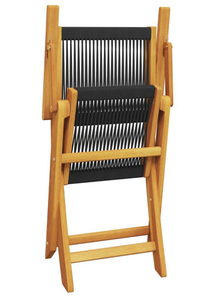 Tuinstoelen 6 st inklapbaar massief acaciahout zwart