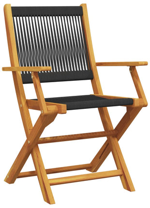 Tuinstoelen 8 st inklapbaar massief acaciahout zwart