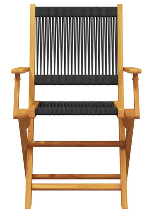 Tuinstoelen 8 st inklapbaar massief acaciahout zwart