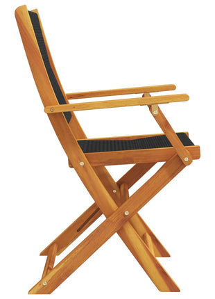 Tuinstoelen 8 st inklapbaar massief acaciahout zwart