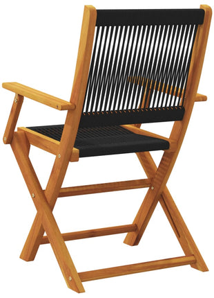 Tuinstoelen 8 st inklapbaar massief acaciahout zwart