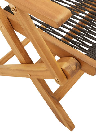 Tuinstoelen 8 st inklapbaar massief acaciahout zwart