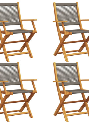 Tuinstoelen 4 st inklapbaar massief acaciahout grijs