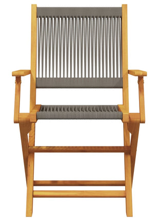 Tuinstoelen 4 st inklapbaar massief acaciahout grijs