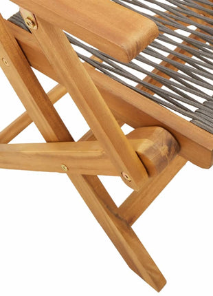 Tuinstoelen 4 st inklapbaar massief acaciahout grijs
