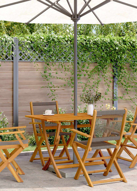 Tuinstoelen 4 st inklapbaar massief acaciahout grijs