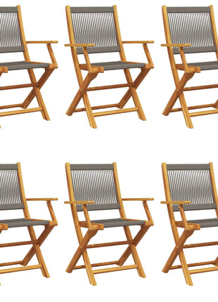 Tuinstoelen 6 st inklapbaar massief acaciahout grijs