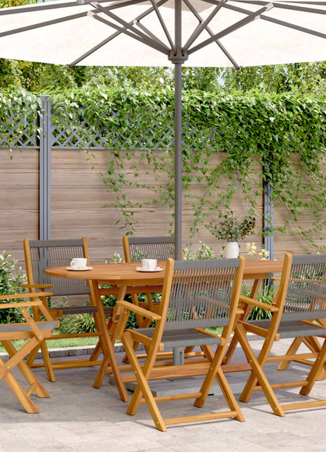 Tuinstoelen 6 st inklapbaar massief acaciahout grijs