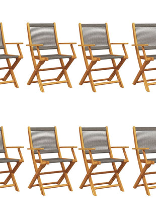 Tuinstoelen 8 st inklapbaar massief acaciahout grijs