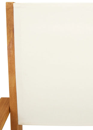 Tuinstoelen 4 st inklapbaar massief hout en stof crèmewit