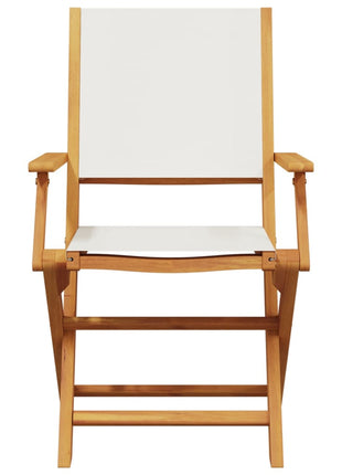 Tuinstoelen 6 st inklapbaar massief hout en stof crèmewit
