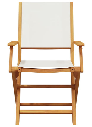 Tuinstoelen 8 st inklapbaar massief hout en stof crèmewit
