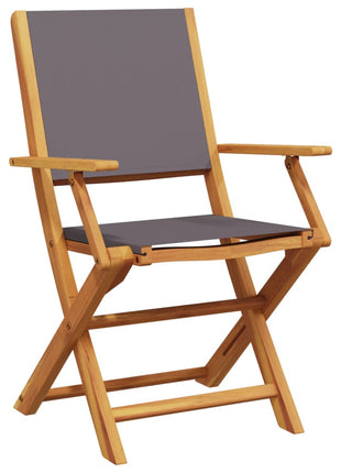 Tuinstoelen 4 st inklapbaar massief hout en stof antracietkleur