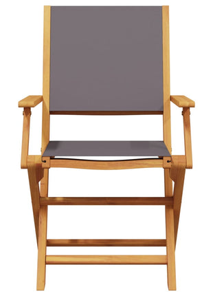 Tuinstoelen 4 st inklapbaar massief hout en stof antracietkleur