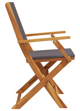 Tuinstoelen 4 st inklapbaar massief hout en stof antracietkleur