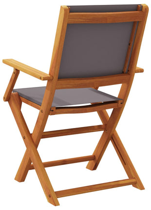 Tuinstoelen 4 st inklapbaar massief hout en stof antracietkleur