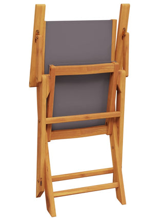 Tuinstoelen 4 st inklapbaar massief hout en stof antracietkleur