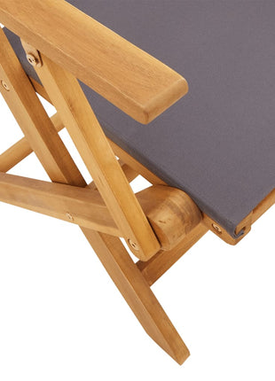 Tuinstoelen 4 st inklapbaar massief hout en stof antracietkleur