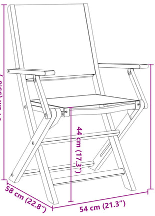 Tuinstoelen 4 st inklapbaar massief hout en stof antracietkleur