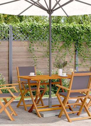Tuinstoelen 4 st inklapbaar massief hout en stof antracietkleur