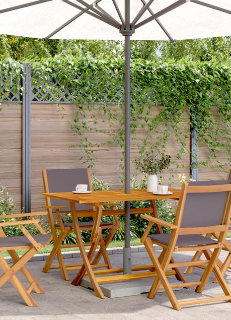 Tuinstoelen 4 st inklapbaar massief hout en stof antracietkleur