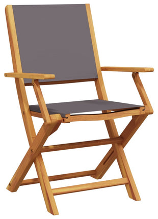 Tuinstoelen 6 st inklapbaar massief hout en stof antracietkleur