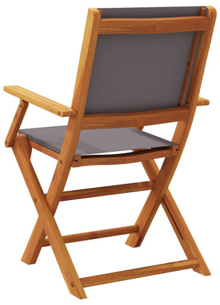 Tuinstoelen 6 st inklapbaar massief hout en stof antracietkleur