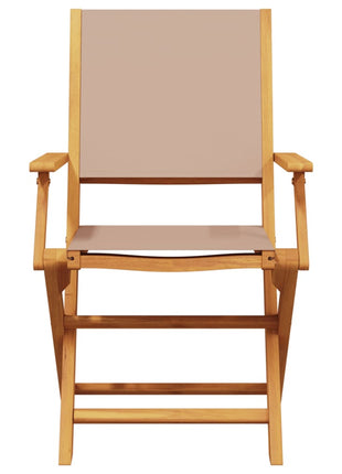 Tuinstoelen 4 st inklapbaar stof en massief hout taupe