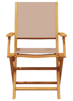 Tuinstoelen 6 st inklapbaar stof en massief hout taupe