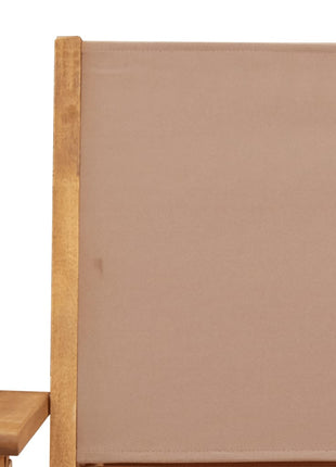 Tuinstoelen 6 st inklapbaar stof en massief hout taupe