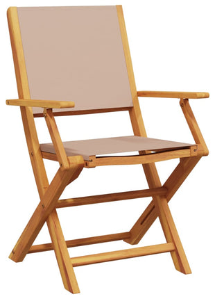 Tuinstoelen 8 st inklapbaar stof en massief hout taupe
