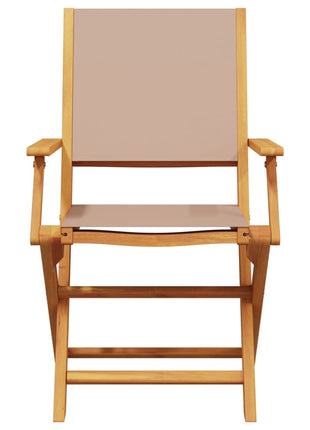 Tuinstoelen 8 st inklapbaar stof en massief hout taupe