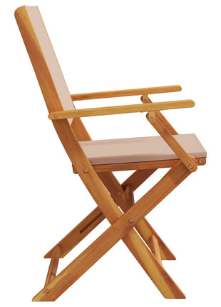 Tuinstoelen 8 st inklapbaar stof en massief hout taupe
