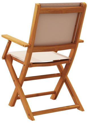 Tuinstoelen 8 st inklapbaar stof en massief hout taupe
