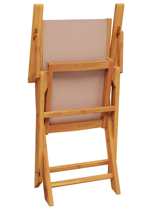 Tuinstoelen 8 st inklapbaar stof en massief hout taupe