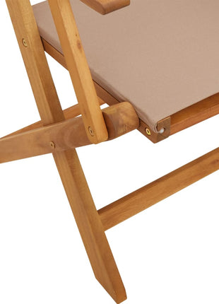 Tuinstoelen 8 st inklapbaar stof en massief hout taupe