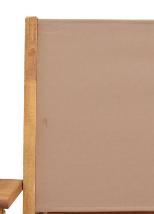 Tuinstoelen 8 st inklapbaar stof en massief hout taupe