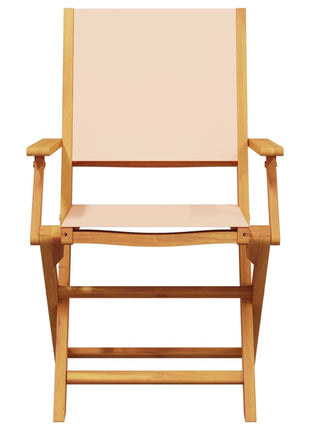 Tuinstoelen 4 st inklapbaar stof en massief hout beige