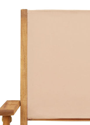 Tuinstoelen 6 st inklapbaar stof en massief hout beige