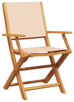 Tuinstoelen 8 st inklapbaar stof en massief hout beige
