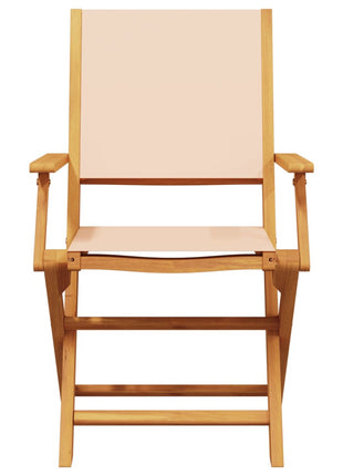 Tuinstoelen 8 st inklapbaar stof en massief hout beige